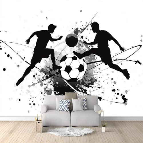 Wall Mural Photo Wallpaper Football Player Graffiti 350x256 cm Poster Mural HD 3D Print Non-Woven Photo Wallpaper, Modern Living Room Bedroom TV Backdrop Wall Decoration
