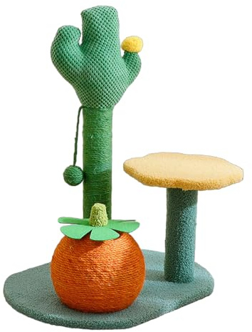 arenmi Rascador con diseño de cactus para mascotas, juguete interactivo pequeño para interiores