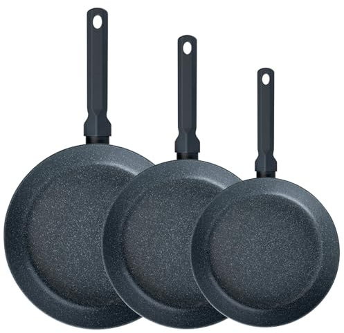 Fackelmann Balance Set de 3 Sartenes 20/24/28 cm, Sartenes Recicladas de Aluminio con Revestimiento Antiadherente de Cerámica, Aptas para Todo Tipo de Cocinas, Incluyendo Inducción