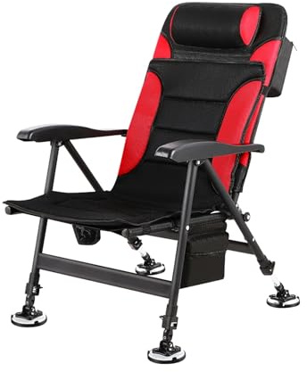 URGDWEKJY Fishing Chair Chair Portable Folding Fishing Recliner Pillow Adjustable Removable Cushion Outdoor Chair Camping Chair(B)