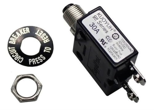 BJWVHGGE Disjoncteur de Protection Thermique 30 A 125/250 VCA.