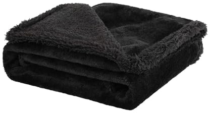 LIVEINU Hundedecke Katzendecken wasserdichte Flauschig, Super Weich Fluffy, Kuscheldecke Fleece Haustier Decken für Hunde Katzen, Kann für Sofas, Autos, Betten, Schwarz, 50x70cm