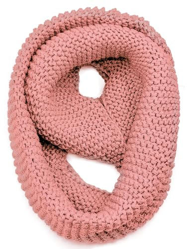AUSUAYA Infinity-Schal für Damen, dicker und grobgestrickter Loop-Wollschal, Halswärmer für Winter, kaltes Wetter, GB-W-S-J1, rose, Einheitsgröße