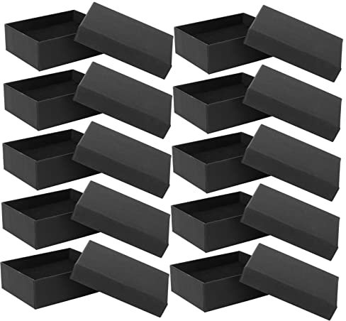 LIFKOME 10 Stück Schmuckverpackungsboxen Aus Kraftpapier Mit Weichem Schwamm Schwarz Ring Und Halskettenaufbewahrung Schmuckhalter Für Kleinen Schmuck