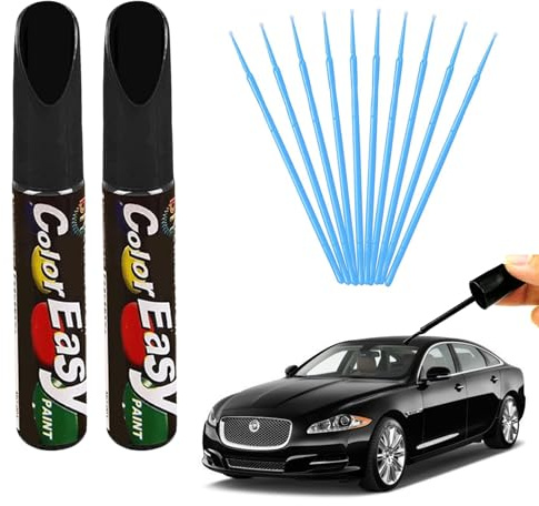 Cutiolly Stylo Peinture Voiture,2pcs Stylo Retouche Peinture Carrosserie,Stylos Retouche Peinture Noir Brillant,Stylos Rayure Voiture,Anti Rayure