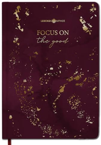 LEBENSKOMPASS Bullet Dotted Journal Glimmer Notizbuch A5 | Journaling Buch & Dotted Notebook A5 | extra-dickes Papier 120 g/m² auf 128 Seiten | Hardcover mit Goldveredelung