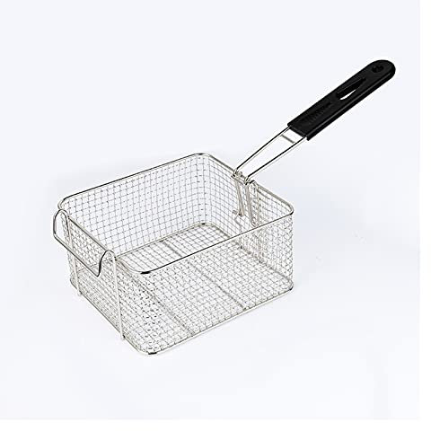 Chip Basket Fry Basket with Anti-scalding Handle French Fries Basket Stainless Steel Square Fried Food Filter for Kitchen Restaurant Party Barbecue Kitchen Cooking Tools