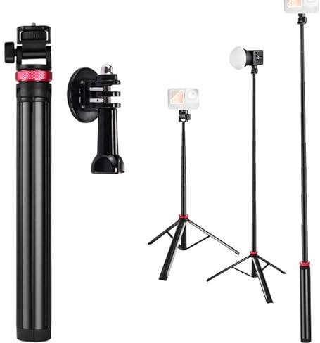 Trípode monopod de 200 cm para cámara de acción, palo selfie con adaptador triple, barra extensible para GoPro Hero13/12/11/10/9/3/3+/Max Osmo Action3/4/5Pro Insta360 Ace Pro/Ace/ONE RS