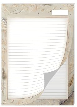 Briefpapier A4 graue Federn mit goldener Eleganz – 25 Blatt – Edler Briefblock für Erwachsene – Stilvoll & Elegant – Schreibpapier mit Linien – Geschenkidee für Briefe & Notizen