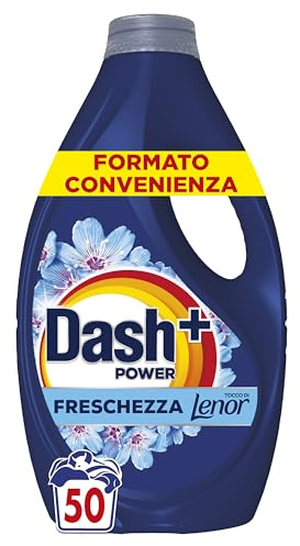 Dash Power Detersivo Liquido Lavatrice, 50 Lavaggi, Freschezza Di Lenor, Risveglio Primaverile, rimuove addirittura gli odori di sudore vecchi di 7 giorni, per una pulizia impeccabile