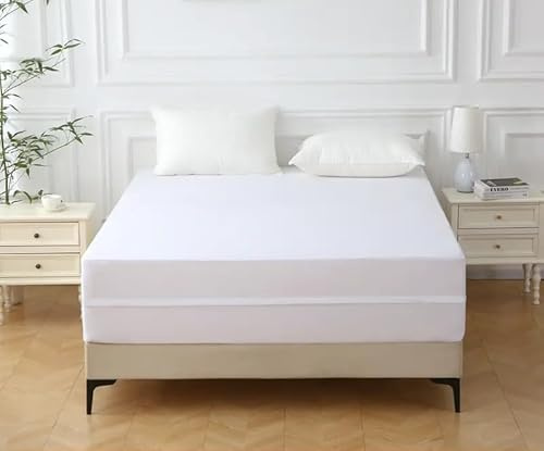Protège-Matelas Intégral Imperméable avec Fermeture à Glissière 3 Côtés – Tissage Serré et Durable, Protection 360° Anti-Punaises, Bonnet 40 cm (90 X 190 CM)