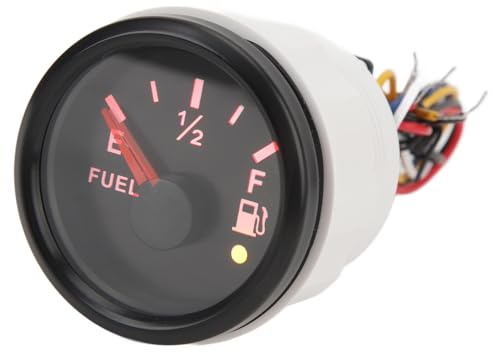 SustVita-Medidor de marino, 52MM, con retroiluminación para RV, yate, barco de pesca, medidor Digital de nivel de de 240-33 Ohm (Schwarzes Zifferblatt, schwarze Lünette)