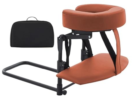 perfk Kit de Masaje para Colchón Almohada Facial con Soporte Cómodo y Multifuncional Material PU Esponja Aleación Tablero Apoyo Mano Reposacabezas Ajustable para Recuperación Cirugía Ocul, Rojo Marrón