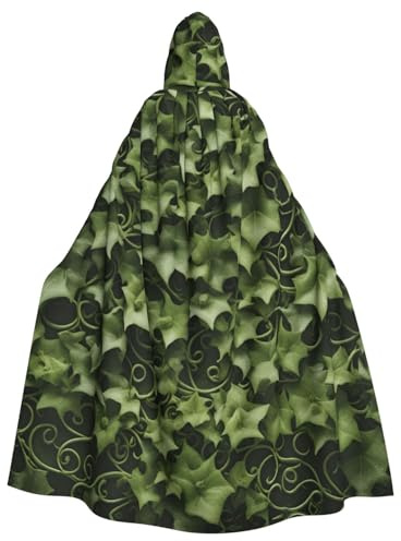 KPXXAQT Capa con capucha con estampado de hiedra floral para adultos, disfraz de carnaval, fiesta de máscaras, ropa de temporada