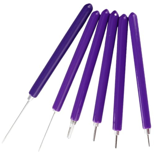 OATIPHO Juego de Herramientas para Quilling de Papel Bolígrafos Metálicos Ranurados, 6 Piezas en Color Púrpura, Acero Inoxidable Resistente para Manualidades y Filigrana Artística