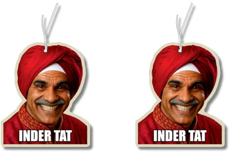 2x Duftbaum mit Inder Tat Motiv, Wagen lustig Duftspender, Duftbaum Auto tuning, Lufterfrischer, Duftanhänger Auto Set, Autoduft, Scherzartikel,