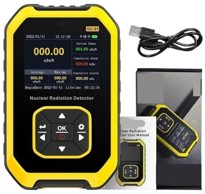 Misuratore di umidità, Contatore Geiger, rilevatore di radiazioni nucleari, dosimetro personale, tester di radioattività, rilevatore di biglie(Yellow)