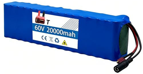 60V 20Ah Elektrofahrrad Batterie 16S2P E-Bike Akkupack Wasserdichter PVC-Akku Mit 67.2V 2A Ladegerät Für 200W 500W 800W 1000W Elektrisch Bike Scooter Moto Motor 60V 20Ah,T