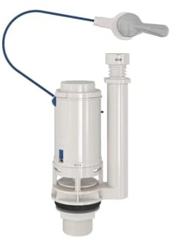 Bemis Lodore Flush Valve. Adjustable, Water Saving Toilet Flush System Replacement, Fits 1.5 Outlet. Adjustable Push Lever for Side or Front of the Cistern