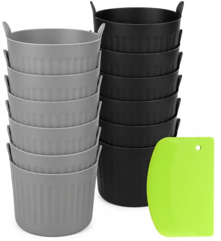 Stampo Muffin, 6.6 x 6.5cm Silicone Pirottini per Friggitrice Ad Aria, Teglia per Friggitrice Ad Aria Riutilizzabile per Muffin, Torte, Non-BPA, Compatibile con Forno e Microonde