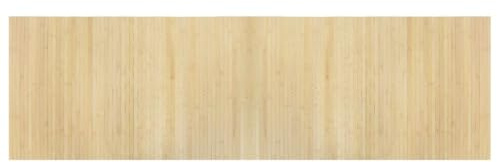 QJBSAVVA Tappeto in bambù, 60 x 200 cm, colore naturale chiaro, moderno, effetto legno naturale, per soggiorno e corridoio, resistente con fondo antiscivolo