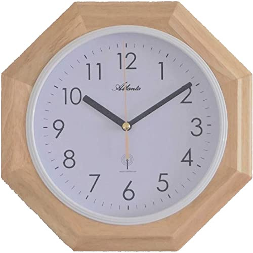 Atlanta 4324/30 Wanduhr Funkuhr Buche Durchmesser Circa 27 cm