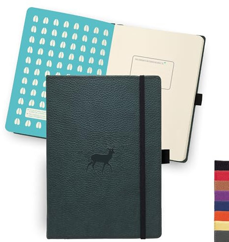 Dingbats* - Tierwelt Notizbuch A5 Kariert - Hardcover aus veganem Leder für Arbeit, Reisen, Uni - mit elastischem Verschlussband