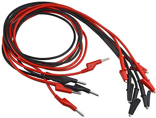 WMYCONGCONG 6 Stück Prüfkabel mit Krokodilklemmen und zwei Enden, Krokodilklemmen zu Krokodilklemmen, Prüfkabel 15 A, 1,0 m, für elektrische Prüfungen