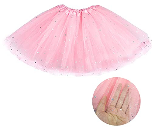 Thboxes Tutu Skirt for Girls, 3 Layers Ballet Dance Tutu Skirts for Birthday Party Holiday Party Dress Up Costume (3-8 Years) Pink