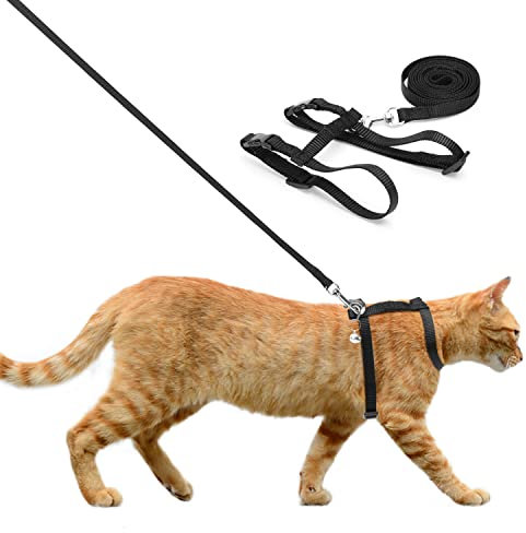 Nobleza Katzengeschirr mit Leine, Verstellbare Nylon Geschirre Katzenleine, für Katzen und Kaninchen