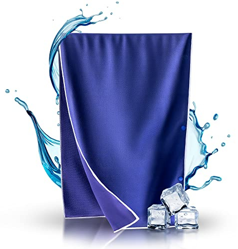 CULYA Kühltuch 90 × 30 cm mit Druckknöpfen - Bis zu 15 °C kälter als die Umgebungstemperatur - Kühlhandtuch für Nacken & Sport, reaktivierbar durch Anfeuchten & Ausschütteln, UPF 50+