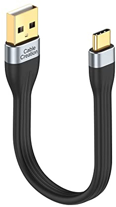 CableCreation USB-C Kabel kurz 15cm, usb auf usb c kabel kurz Schnellladekabel für Power Bank 60W, MacBook Pro,ipad pro,Chromebook Pixel,Galaxy S22 S20 S21, usw, Schwarz. | Kurzes USB C Ladekabel für tragbaren Akku, MacBook Pro, iPad Pro, Galaxy S22 Ultra, iPhone 15, Schwarz
