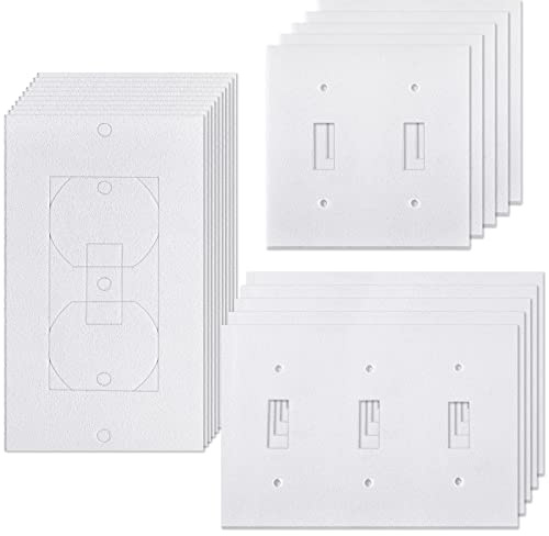 30 Pieces Wall Plate Insulation Gasket Wall Gasket Replacement Outlet Insulation Pads White Weatherproof Insulating Foam Switch Sealer for Outlets One Double Triple Gang Switches