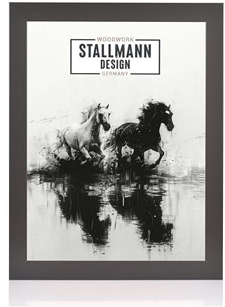 Stallmann Design Bilderrahmen 'Reno' | Größe: 20x20cm | Farbe: Schwarz | 40 mm starke Rahmen-Breite