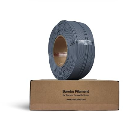 Bambu Lab - Filamento per Stampante 3D, PLA Basic 1,75 mm, Diametro Preciso +/- 0,03 mm, Stampa Rapida RFID PLA, Materiale di Stampa 3D, Ricarica (Senza Bobina), 1000 Grammi, Grigio Blu