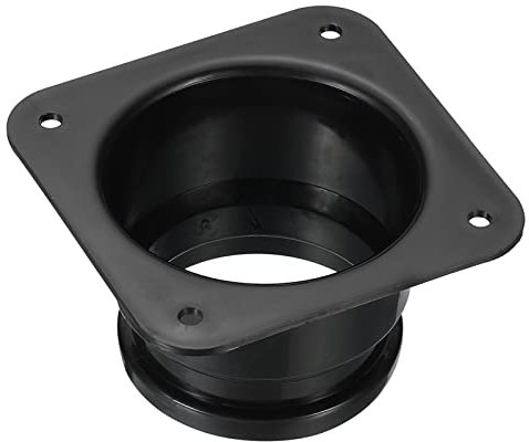 PATIKIL 3 Duct Connector Flange, Dryer Vent Wall Plate Square to Round Straight Ducting Plate for Air Heating Cooling Ventilation Exhaust Fan, Black