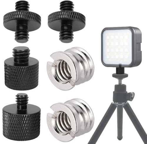 PSOWQ Stativ Adapter 1/4 auf 3/8 Zoll Gewinde, Doppelschrauben-Adapter für Kamera Lampenstative Mikrofonstative (Gewindeadapter 3/8 auf 1/4 Zoll)