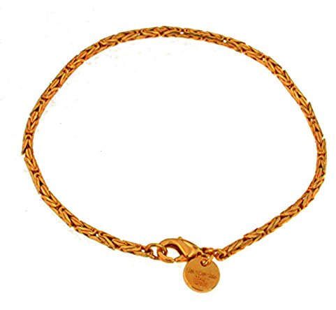 Tendenzalia Bizantiner Königsarmband rund geschliffen original italienische Kette 18kt rose vergoldet 2,5mm breit Länge 18cm