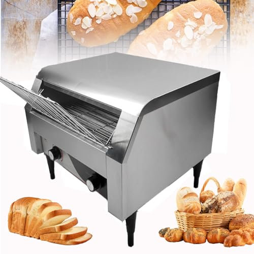 Tostadora transportadora comercial Tostadora transportadora para catering 2240W Máquina de pan eléctrica 150/300/450 PCS/H Horno tostador automático control inteligente de temperatura,Silver-450