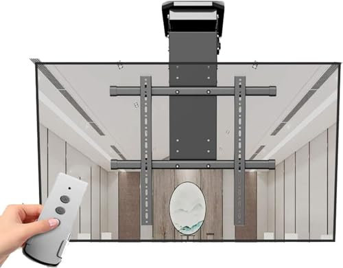MaiBuL LNNW Supporto TV Elettrico a soffitto, Staffa di Montaggio TV Regolabile, Sollevatore TV a Discesa Nascosto, Adatto a Supporto TV da 50-90 Pollici Staffa TV Universale Televisore LED/LCD