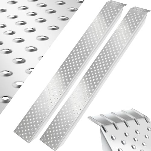 tectake® 2-Piece Loading Ramps, Galvanised Steel, Non-Slip & Bevelled Surface, High Load Capacity, Corrosion-Resistant, Minimal Maintenance, Ideal for Mobility Scooters, Wheelchairs, Van & Car Ramp