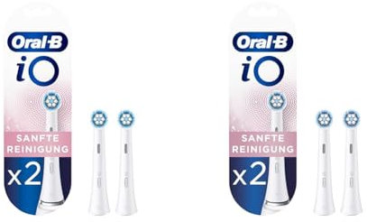 Oral-B iO Sanfte Reinigung Aufsteckbürsten für elektrische Zahnbürste, 2 Stück, sanfte Zahnreinigung, Zahnbürstenaufsatz für Oral-B Zahnbürsten (Packung mit 2)