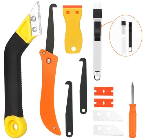 Nadinsta 10 pezzi Raschietto per Fughe Piastrelle, Grattoir joint carrelage, Con 5 Lame di Ricambio Utensile per pulisci fughe piastrelle, Strumento per Rimozione Delle Fughe per Bagno, Cucina