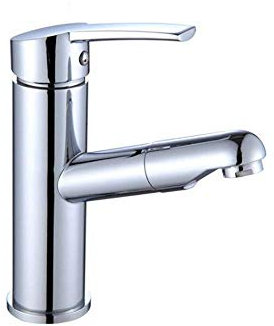 Waschbecken Wasserhahn Küche Badezimmer, Badezimmer Waschbecken Wasserhahn Runder Körper Schminktisch Verstellbarer Badezimmerschrank Ausziehbare Badezimmerarmaturen Kalte Wärme Mischwasserhahnarmatur