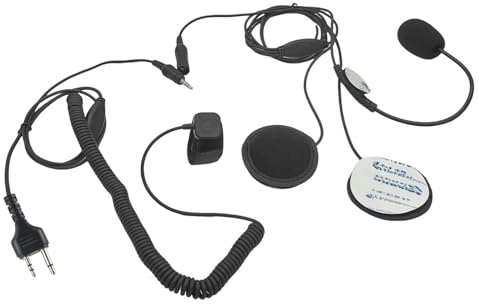 HELETUL Casque casque 2 broches 2 voies kit oreillette micro vélo moto intégral Ptt Oreillette pour Midland gxt lxt gmrs talkie-walkies