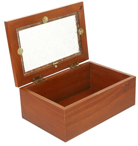 ULDIGI Vintage Holz-schmuckschatulle Schmuck-organizer-box Tragbarer Schmuckbehälter Aufbewahrungsbox Für Ohrringe Und Armbänder Dekoratives Schmucketui Mit Klapptür