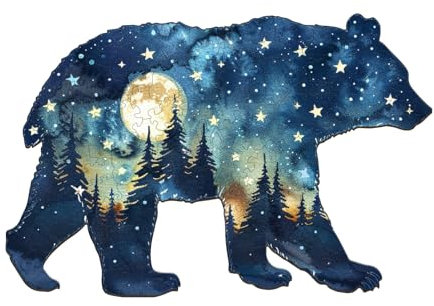 Holzpuzzle Erwachsene Astral Bear - 145 Teile holzpuzzle Geschenkbox, Wanddekoration (Erwachsene/Kinder)