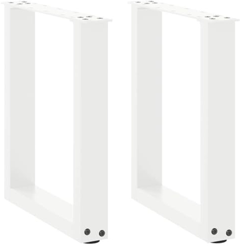 vidaXL Couchtischbeine U-Form 2 STK. Weiß 28x(42-43) cm Stahl