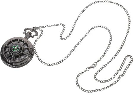 NULYLU Stylische Taschenuhr Mit Kompass Leichte Retro-halsuhr Für Outdoor-Abenteuer Kreatives Design Für Männer Und Frauen Für Naturfreunde Inklusive Integrierter Kompassfunktion