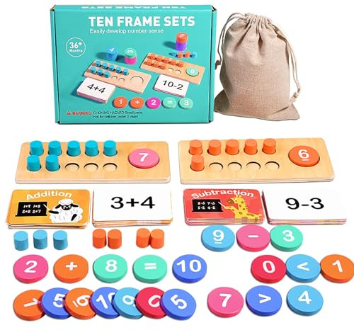 Dr. MUYA® Montessori Spielzeug 2 3 4 5 6, Montessori Spielzeug ab 3 Jahre, Lernspiele ab 5 Jahre, Rechnen Lernen, Holzspielzeug, Lernspiele ab 4 Jahre, Lernspielzeug, Geschenk 2-6 Kinder Junge Mädchen